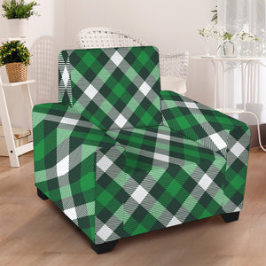 Saint Patrick's Day Plaid Pattern Print Armchair Slipcover