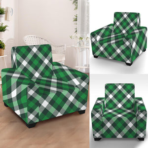 Saint Patrick's Day Plaid Pattern Print Armchair Slipcover