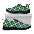 Saint Patrick's Day Plaid Pattern Print Black Running Shoes