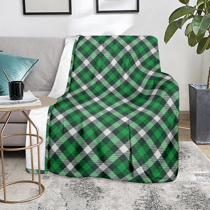 Saint Patrick's Day Plaid Pattern Print Blanket