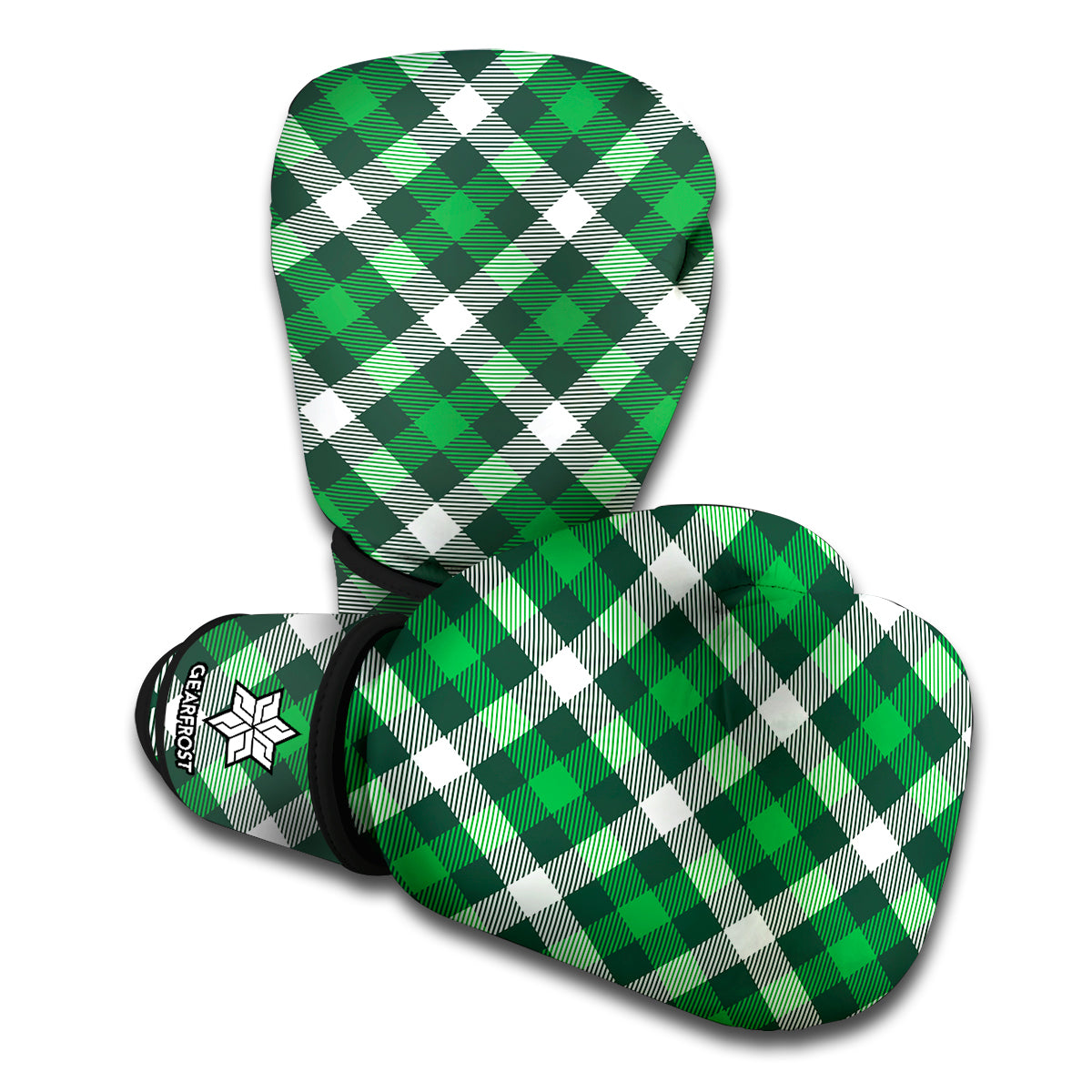 Saint Patrick's Day Plaid Pattern Print Boxing Gloves