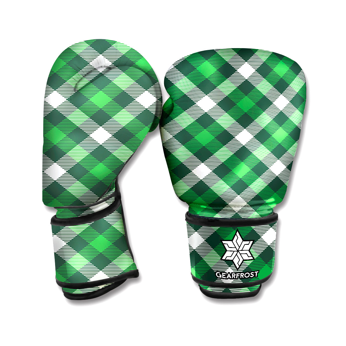Saint Patrick's Day Plaid Pattern Print Boxing Gloves