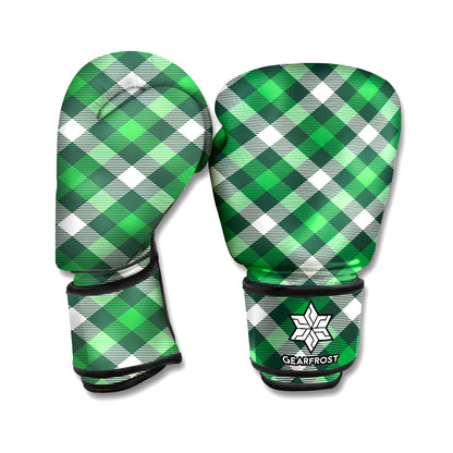 Saint Patrick's Day Plaid Pattern Print Boxing Gloves