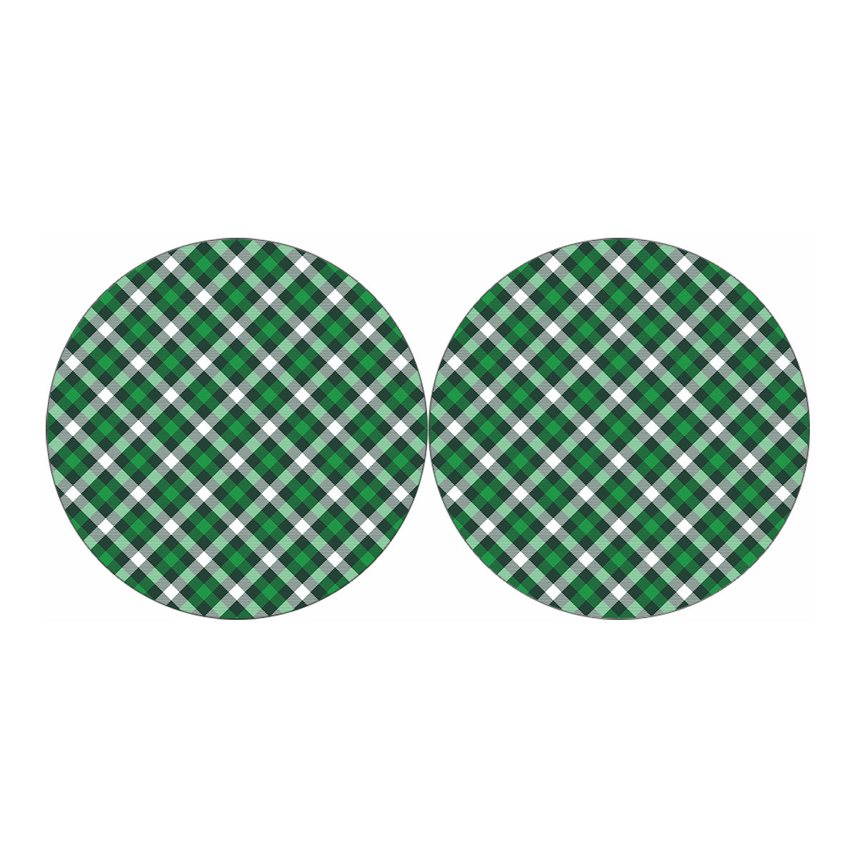 Saint Patrick's Day Plaid Pattern Print Car Coasters
