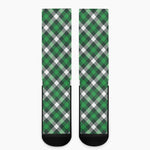 Saint Patrick's Day Plaid Pattern Print Crew Socks