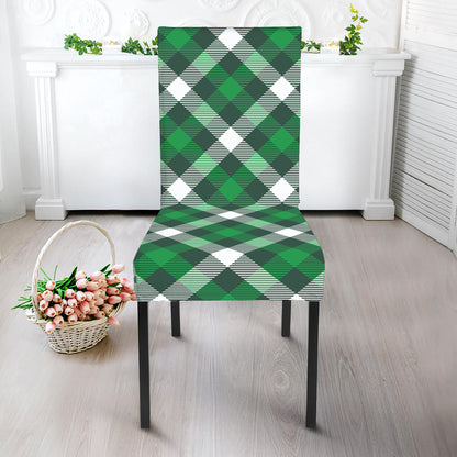 Saint Patrick's Day Plaid Pattern Print Dining Chair Slipcover