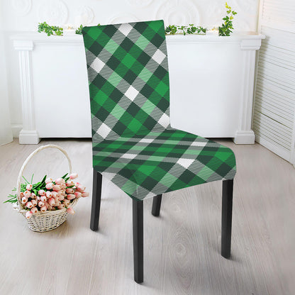 Saint Patrick's Day Plaid Pattern Print Dining Chair Slipcover