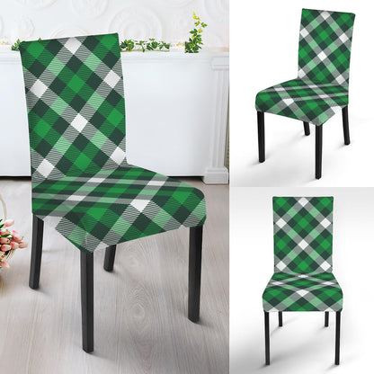Saint Patrick's Day Plaid Pattern Print Dining Chair Slipcover