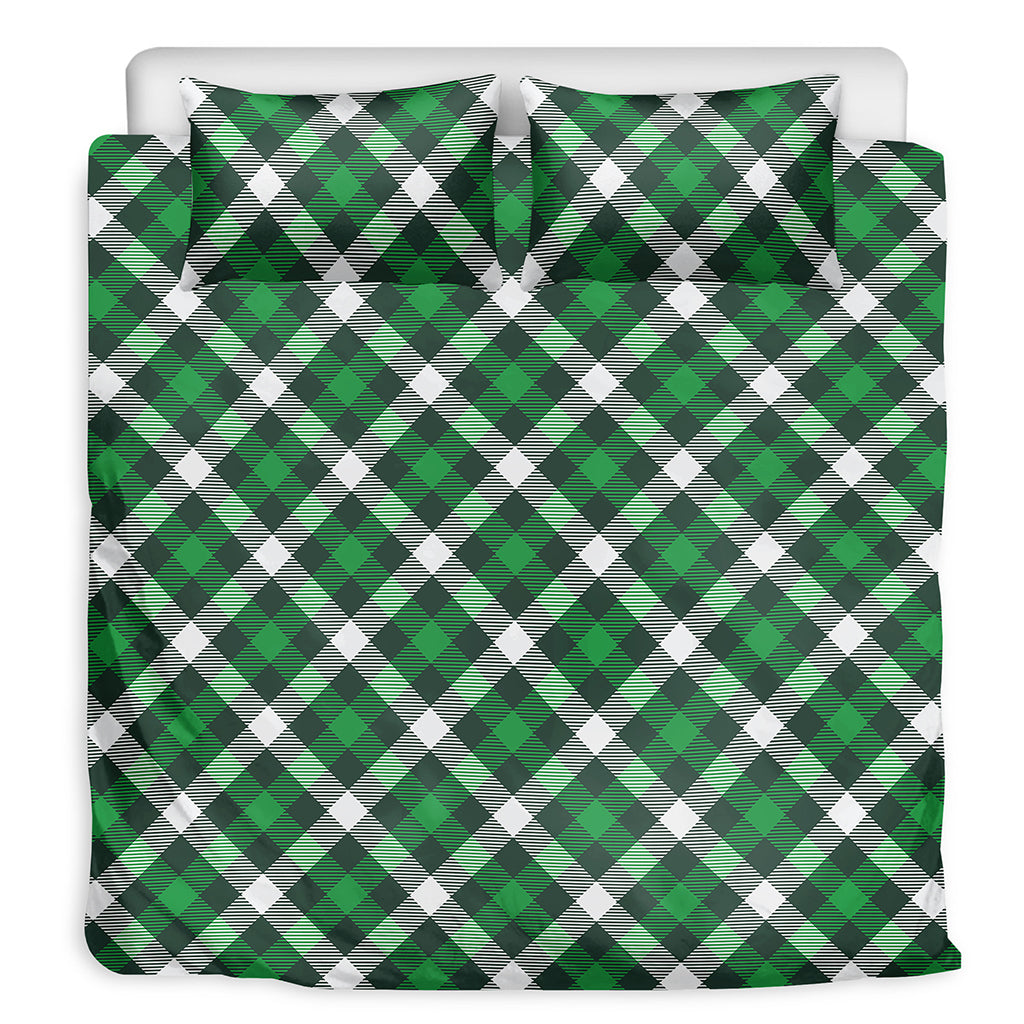 Saint Patrick's Day Plaid Pattern Print Duvet Cover Bedding Set