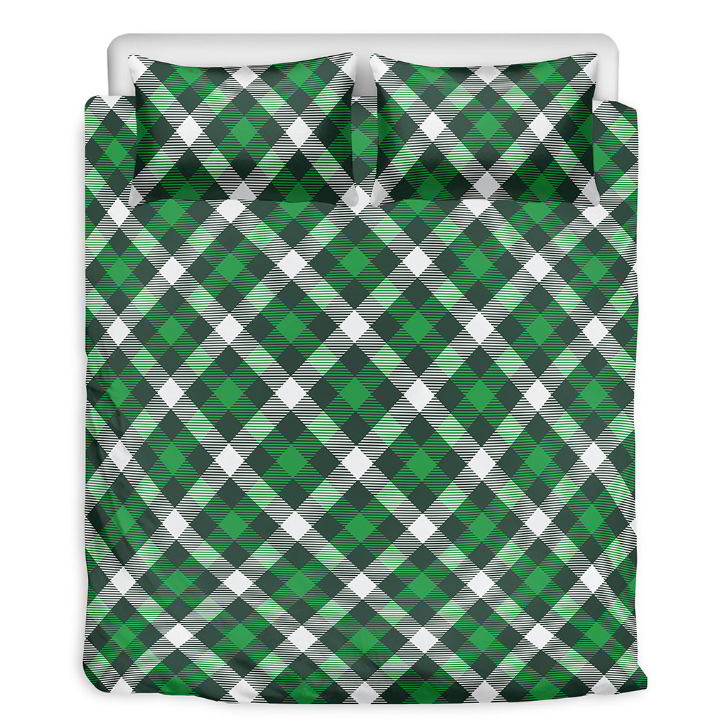 Saint Patrick's Day Plaid Pattern Print Duvet Cover Bedding Set