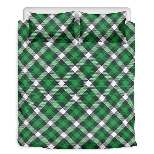Saint Patrick's Day Plaid Pattern Print Duvet Cover Bedding Set