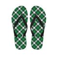 Saint Patrick's Day Plaid Pattern Print Flip Flops