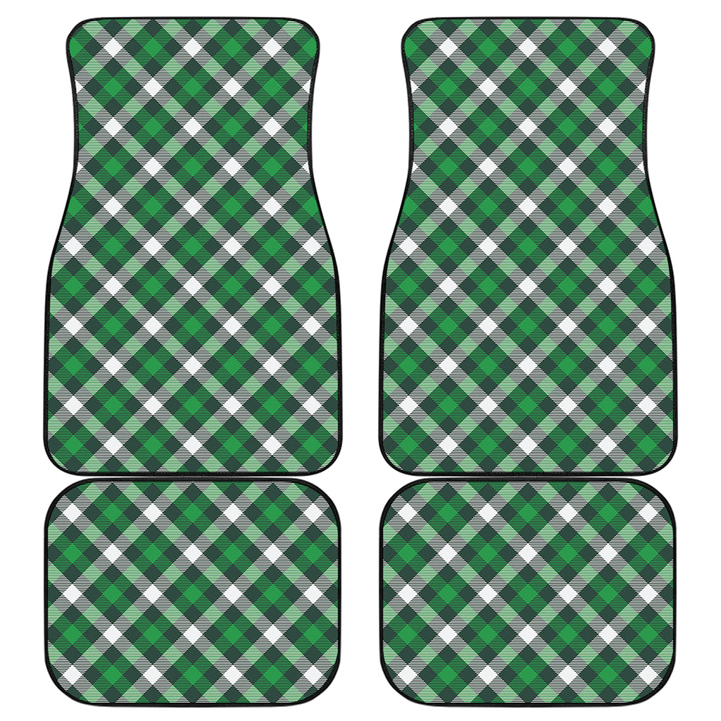 Saint Patrick's Day Plaid Pattern Print Front and Back Car Floor Mats