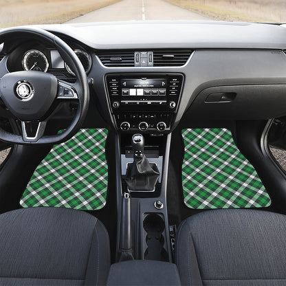 Saint Patrick's Day Plaid Pattern Print Front and Back Car Floor Mats