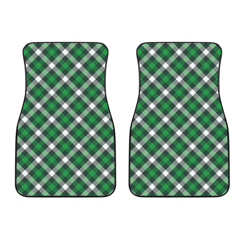 Saint Patrick's Day Plaid Pattern Print Front Car Floor Mats