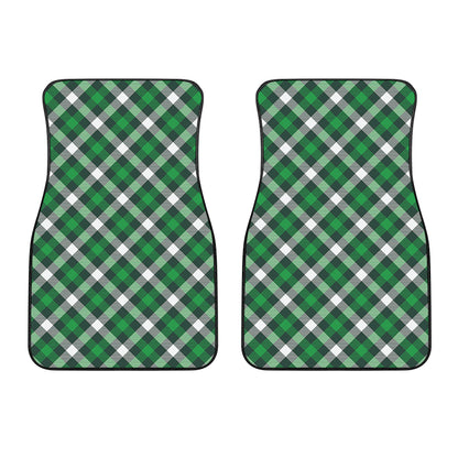 Saint Patrick's Day Plaid Pattern Print Front Car Floor Mats