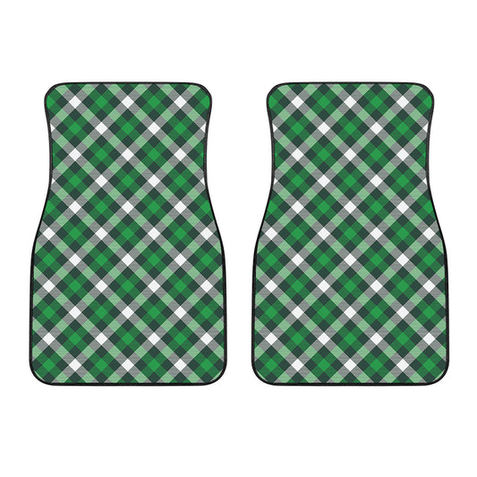 Saint Patrick's Day Plaid Pattern Print Front Car Floor Mats