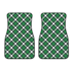 Saint Patrick's Day Plaid Pattern Print Front Car Floor Mats
