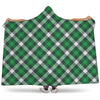 Saint Patrick's Day Plaid Pattern Print Hooded Blanket