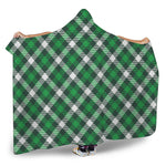 Saint Patrick's Day Plaid Pattern Print Hooded Blanket