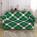 Saint Patrick's Day Plaid Pattern Print Loveseat Slipcover