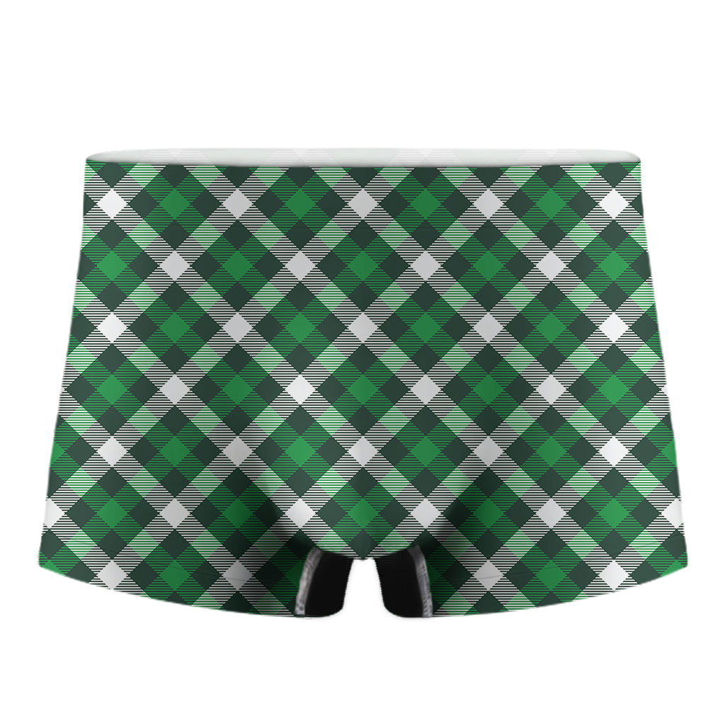 Saint Patrick's Day Plaid Pattern Print Men's Boxer Briefs