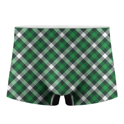 Saint Patrick's Day Plaid Pattern Print Men's Boxer Briefs