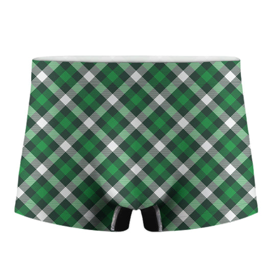 Saint Patrick's Day Plaid Pattern Print Men's Boxer Briefs
