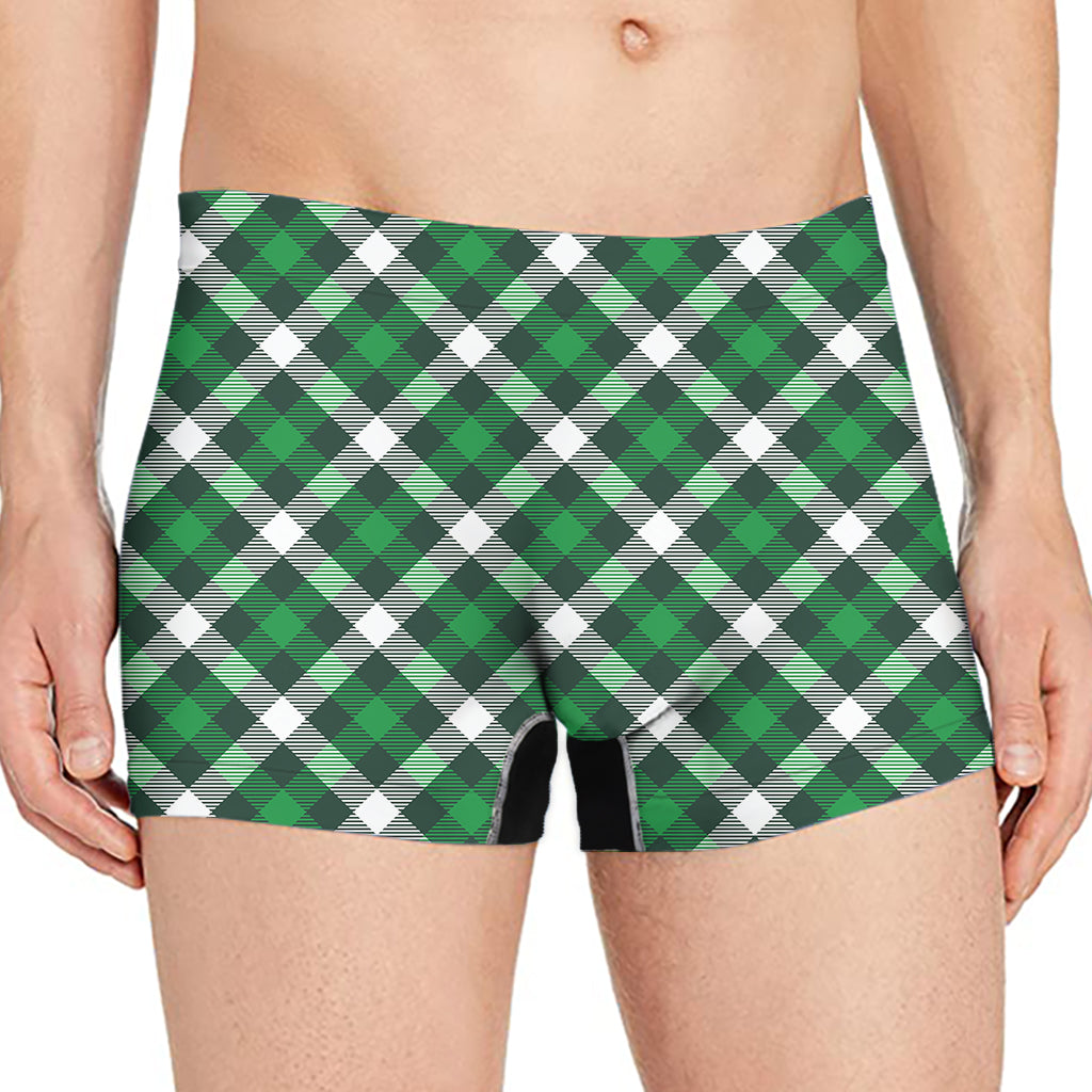 Saint Patrick's Day Plaid Pattern Print Men's Boxer Briefs