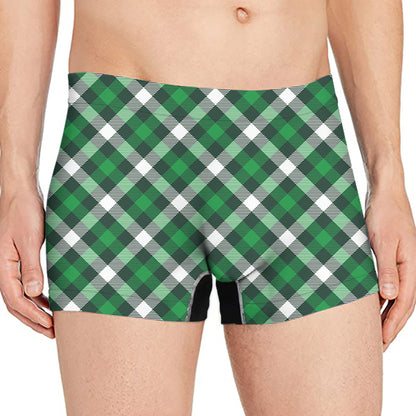 Saint Patrick's Day Plaid Pattern Print Men's Boxer Briefs
