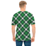 Saint Patrick's Day Plaid Pattern Print Men's T-Shirt