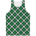 Saint Patrick's Day Plaid Pattern Print Men's Tank Top