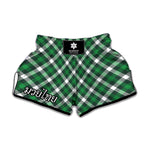 Saint Patrick's Day Plaid Pattern Print Muay Thai Boxing Shorts