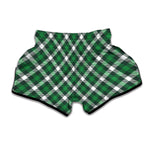 Saint Patrick's Day Plaid Pattern Print Muay Thai Boxing Shorts