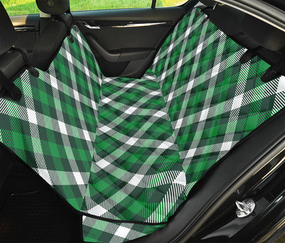 Saint Patrick's Day Plaid Pattern Print Pet Car Back Seat Cover