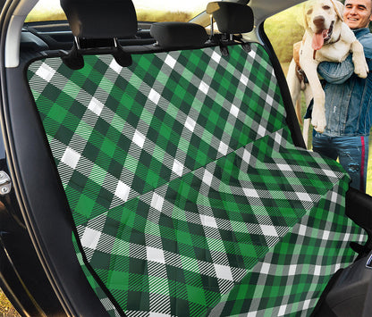 Saint Patrick's Day Plaid Pattern Print Pet Car Back Seat Cover