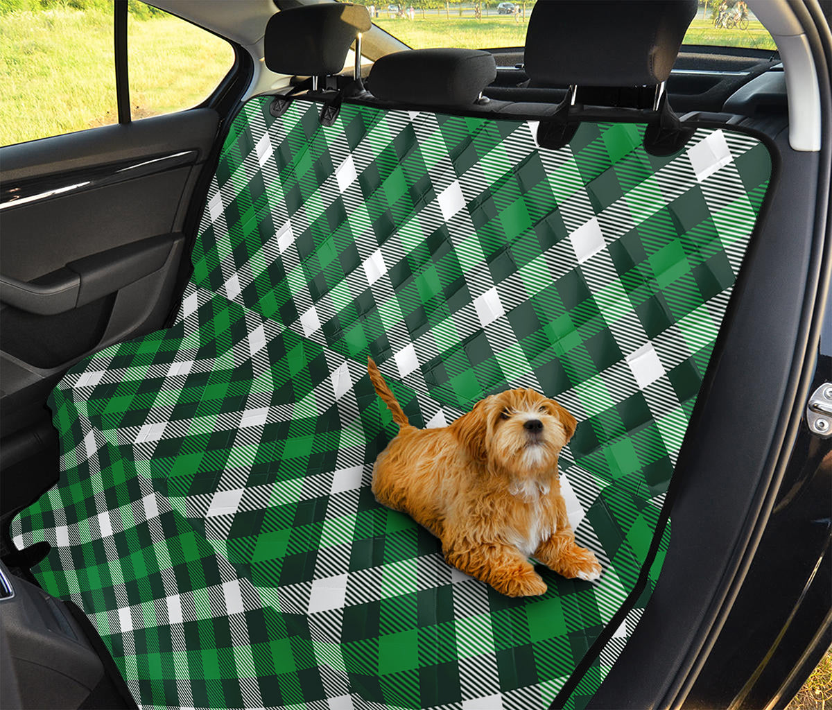 Saint Patrick's Day Plaid Pattern Print Pet Car Back Seat Cover