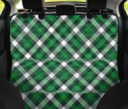 Saint Patrick's Day Plaid Pattern Print Pet Car Back Seat Cover