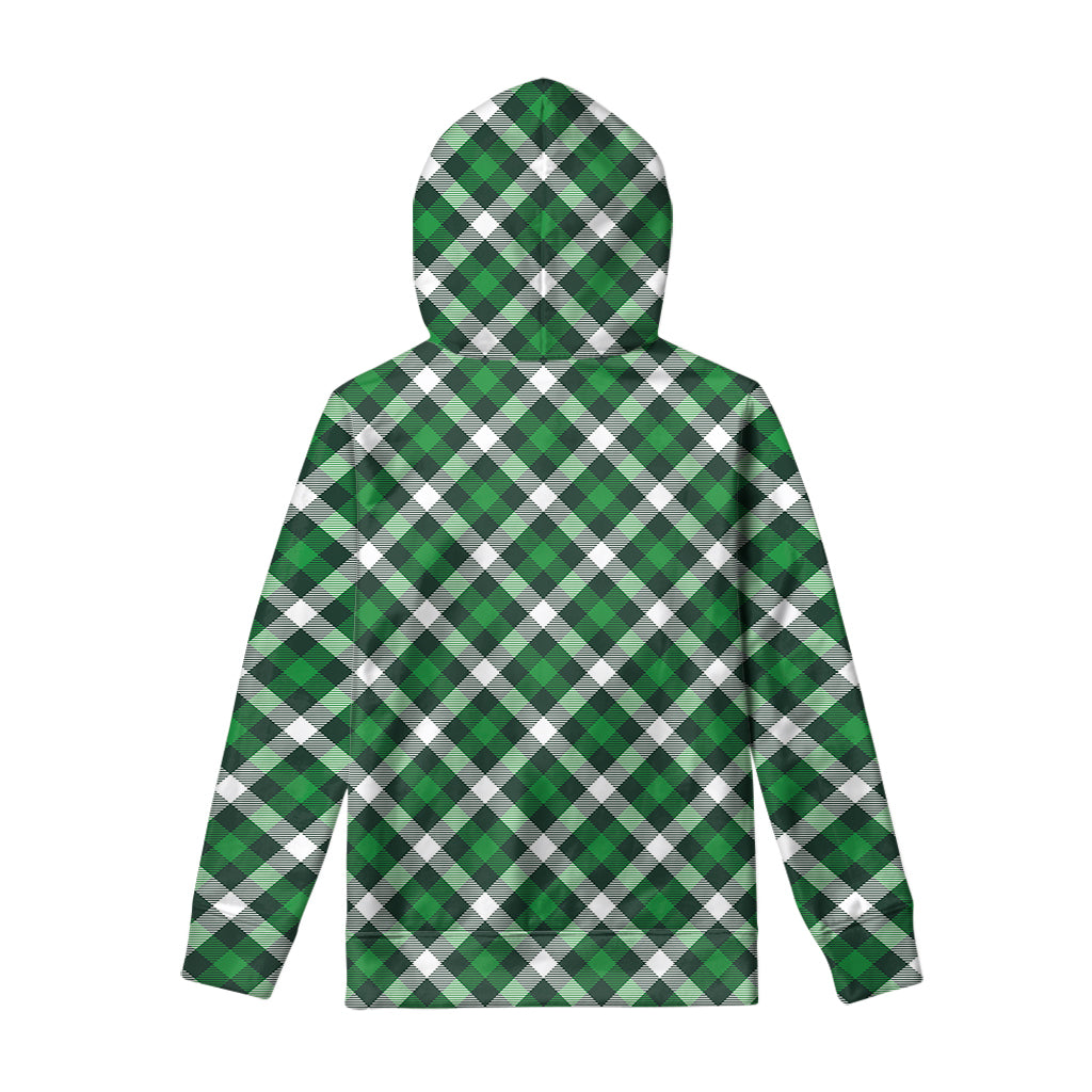 Saint Patrick's Day Plaid Pattern Print Pullover Hoodie