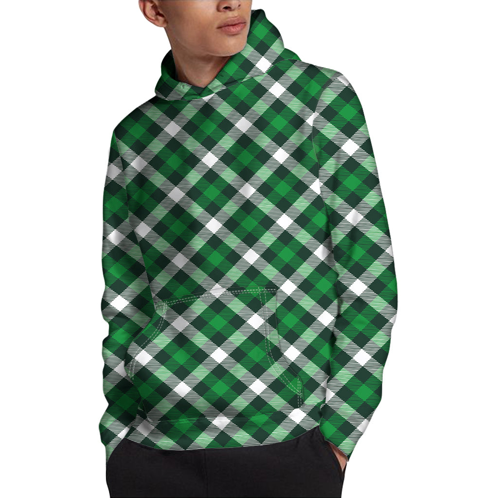 Saint Patrick's Day Plaid Pattern Print Pullover Hoodie