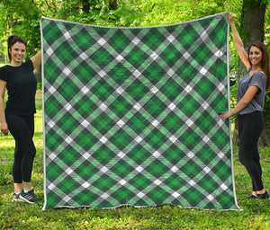 Saint Patrick's Day Plaid Pattern Print Quilt