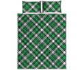 Saint Patrick's Day Plaid Pattern Print Quilt Bed Set
