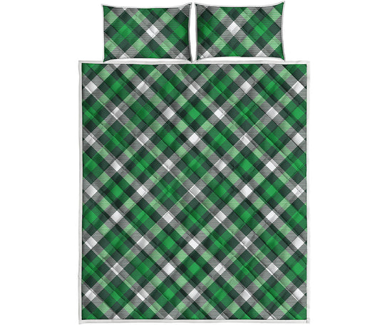 Saint Patrick's Day Plaid Pattern Print Quilt Bed Set