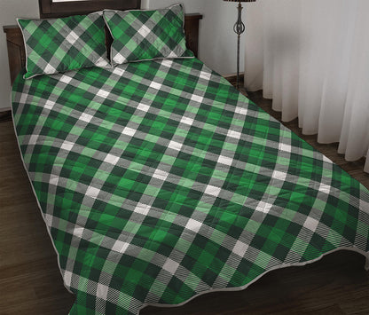 Saint Patrick's Day Plaid Pattern Print Quilt Bed Set