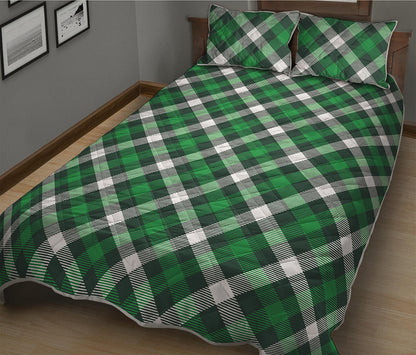 Saint Patrick's Day Plaid Pattern Print Quilt Bed Set