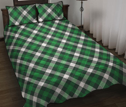Saint Patrick's Day Plaid Pattern Print Quilt Bed Set