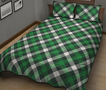 Saint Patrick's Day Plaid Pattern Print Quilt Bed Set