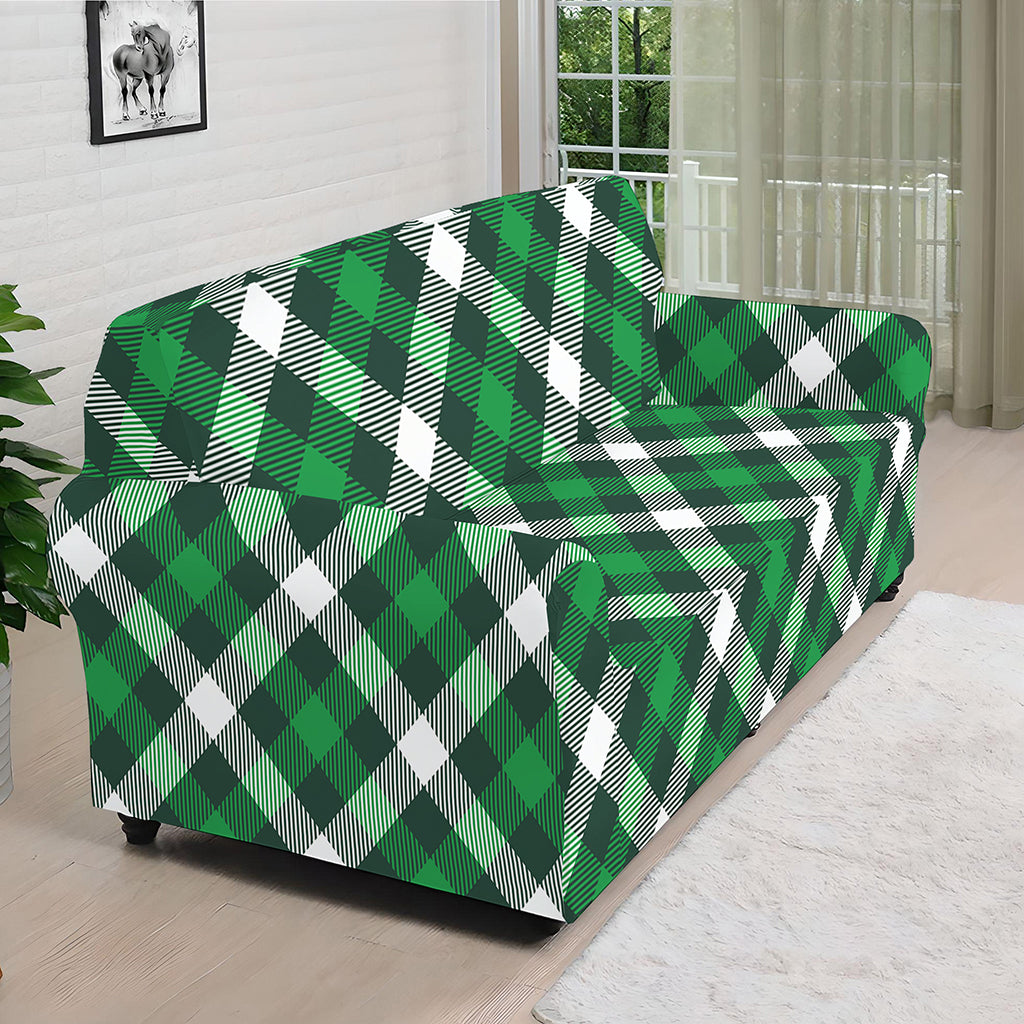 Saint Patrick's Day Plaid Pattern Print Sofa Cover