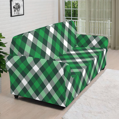 Saint Patrick's Day Plaid Pattern Print Sofa Cover