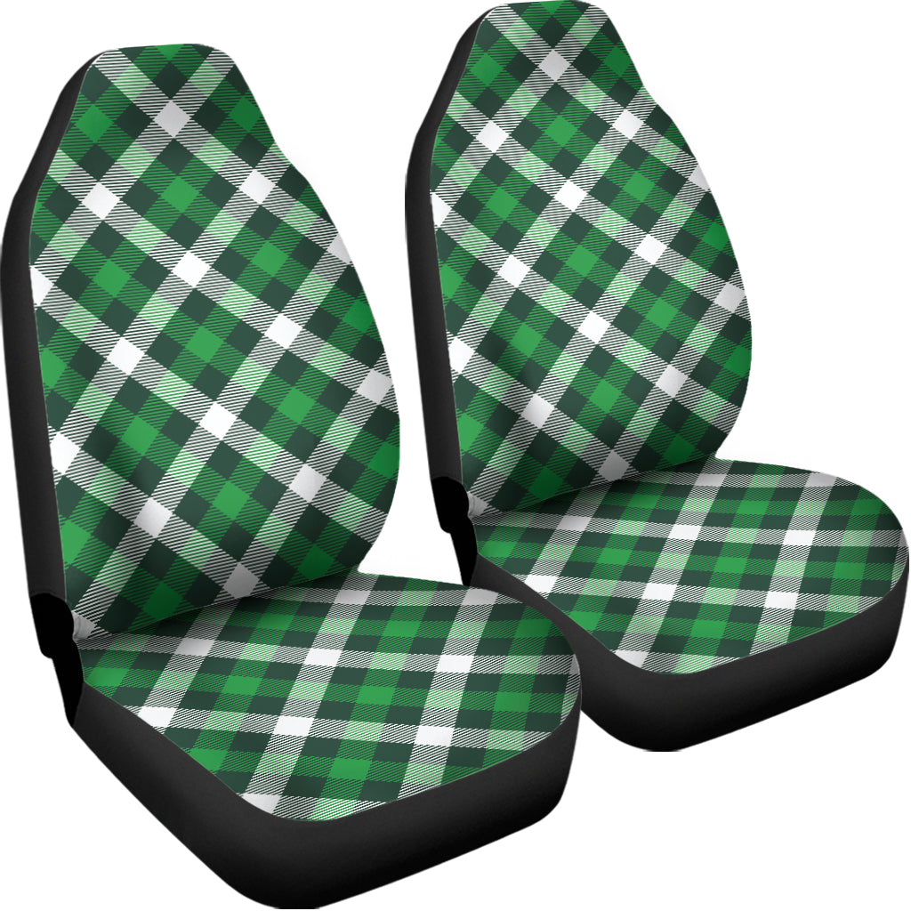 Saint Patrick's Day Plaid Pattern Print Universal Fit Car Seat Covers